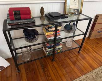 #11 - $190 - Glass & Metal Shelving 48"Wx12"Dx29"H