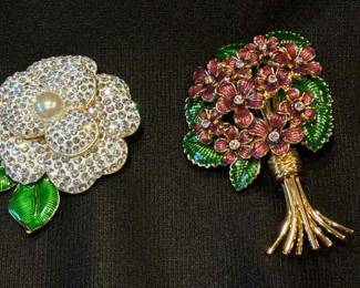 Joan Rivers Floral Brooches