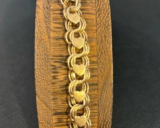 American 14k Gold Heart Bracelet