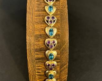 Amethyst And Topaz 14k Gold Bracelet