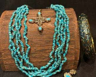 Turquoise Necklace Pendant and Charm