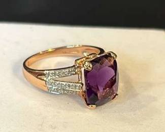 Diamond And Spinel 14k Gold Cocktail Ring