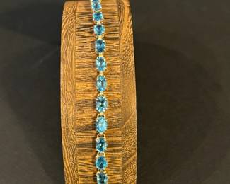 Blue Topaz And 14k Gold Bracelet