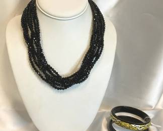 Onyx Necklace And Bracelet