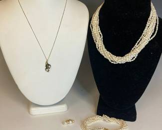 Pearl Necklaces And Earrings