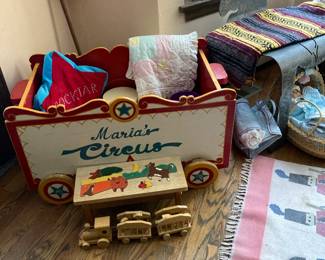 Child's wagon and toys