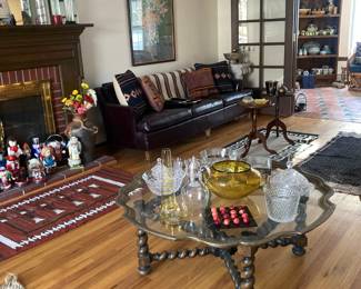 Leather Sofa, Mexican Rugs