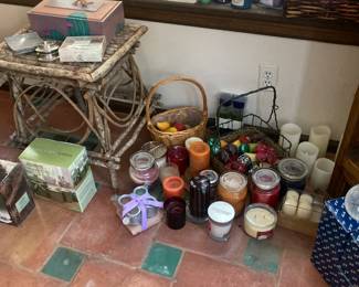 Candles and more candles, Wood branch side table