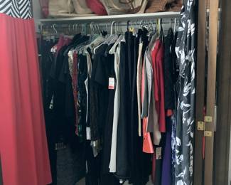 Lots of evening wear and more handbags