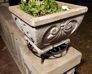 1 of two cement pots