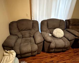 Grey power cloth recliner