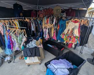 Lots of vintage clothes including $5 dollar and $10 dollar bins