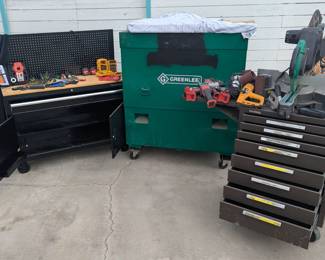 Power tools and hand tools along with tool cabints