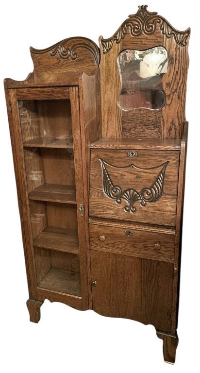 Antique Victorian Larkin Oak Side by Side