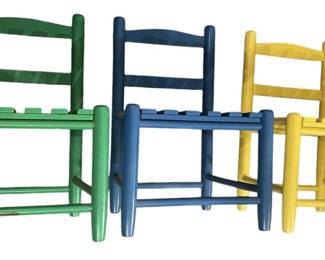 Colored Childrens Wood Chairs