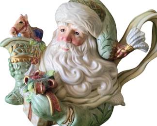 Fitz And Floyd Gregorian Teapot Santa