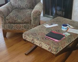 Chair with matching cloth covered table