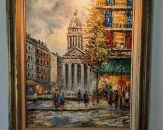 Even all the old painting lights work.  Signed Bernett.