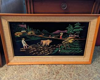 Black velvet painting.