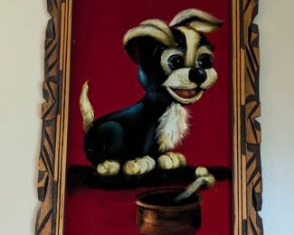 Velvet big eye dog painting ...adorable!