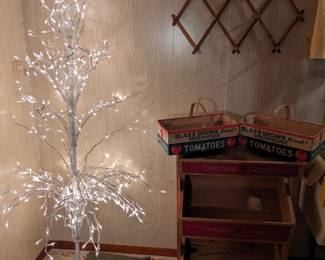 One of two lit trees.