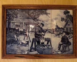 Dutch tile framed art.