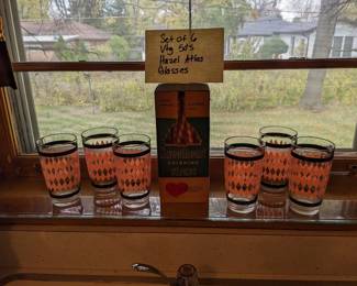 Hazel Atlas Glasses and vintage paper straws.