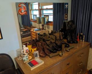 Military boots.