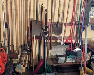 Shovels and brooms.