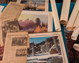 Vintage PAN AM posters, calendars, placemats.