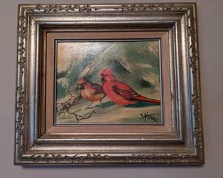Cardinal oil painting.