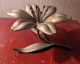 Brass lotus flower ashtray...petals are removable for private ashtray at party.