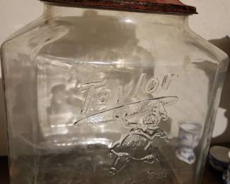 antique Taylor Bisucit co display jar.