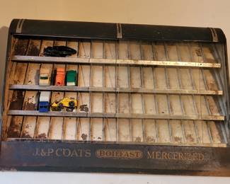 Antique J&P coats Mercerized display case