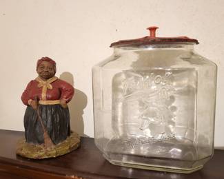 Antique Taylor's jar and rare Clark Mammy