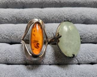 Jade and Amber rings 
