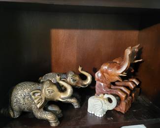 bronze elephants.
