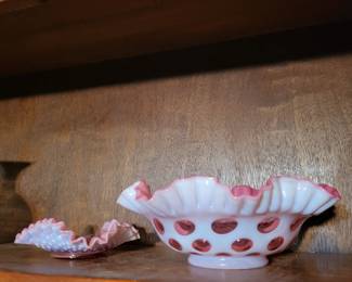 Vintage Fenton coin glass bowls.