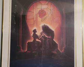 Walt Disney limited edition belle and beast litho.