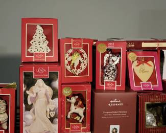 Lots of Lenox ornaments.