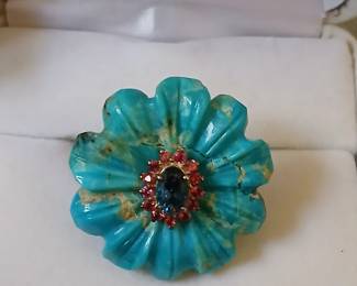 carved turquoise ring