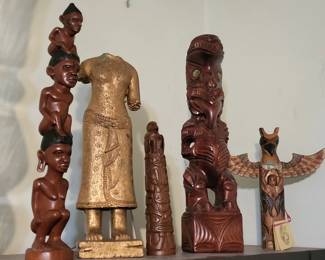 Tribal totems from Alaska, Africa, and NZ.