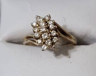 14kt and diamond ring.