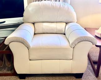 Light cream colored armchair (with set of multiple sofa sections)