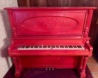 Vintage red piano