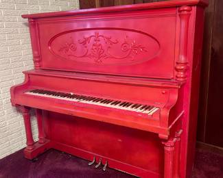 Vintage red piano