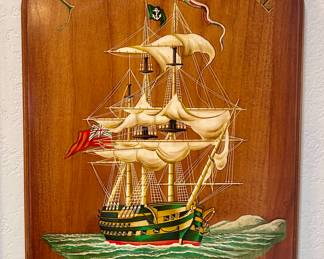 Boston Admiral wood sailor's plaque