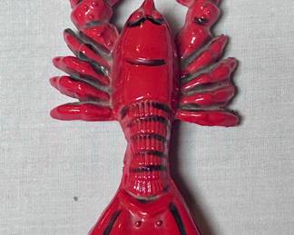 Red glass lobster table decor