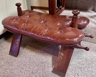 Vintage camel saddle stool