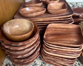 Wood plates and bowls